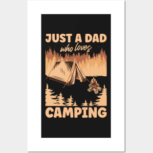 Copy of Just A Dad Who Loves Camping | Funny Brown Text Posters and Art